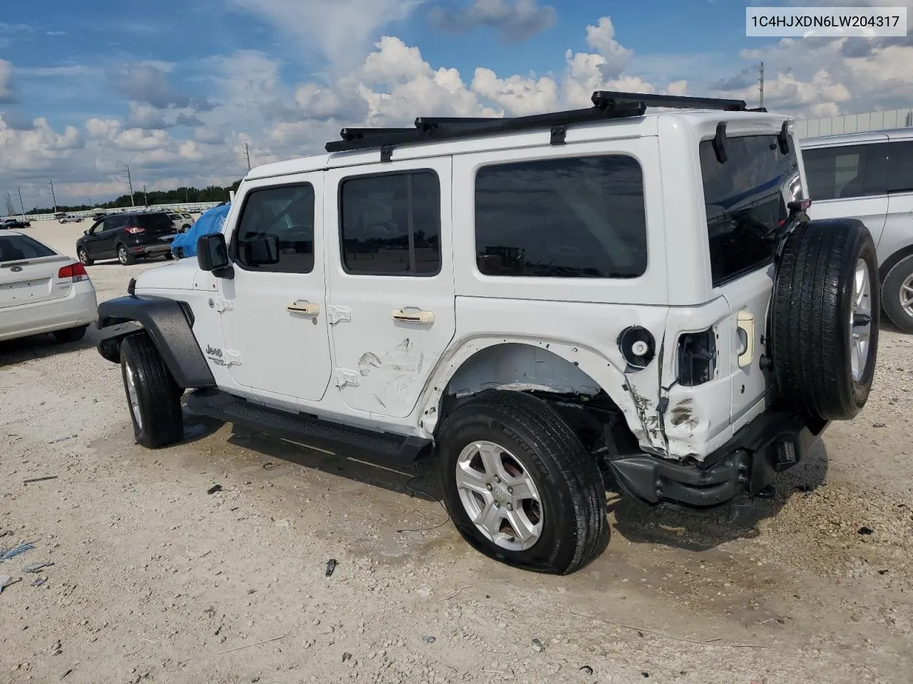 2020 Jeep Wrangler Unlimited Sport VIN: 1C4HJXDN6LW204317 Lot: 72394354