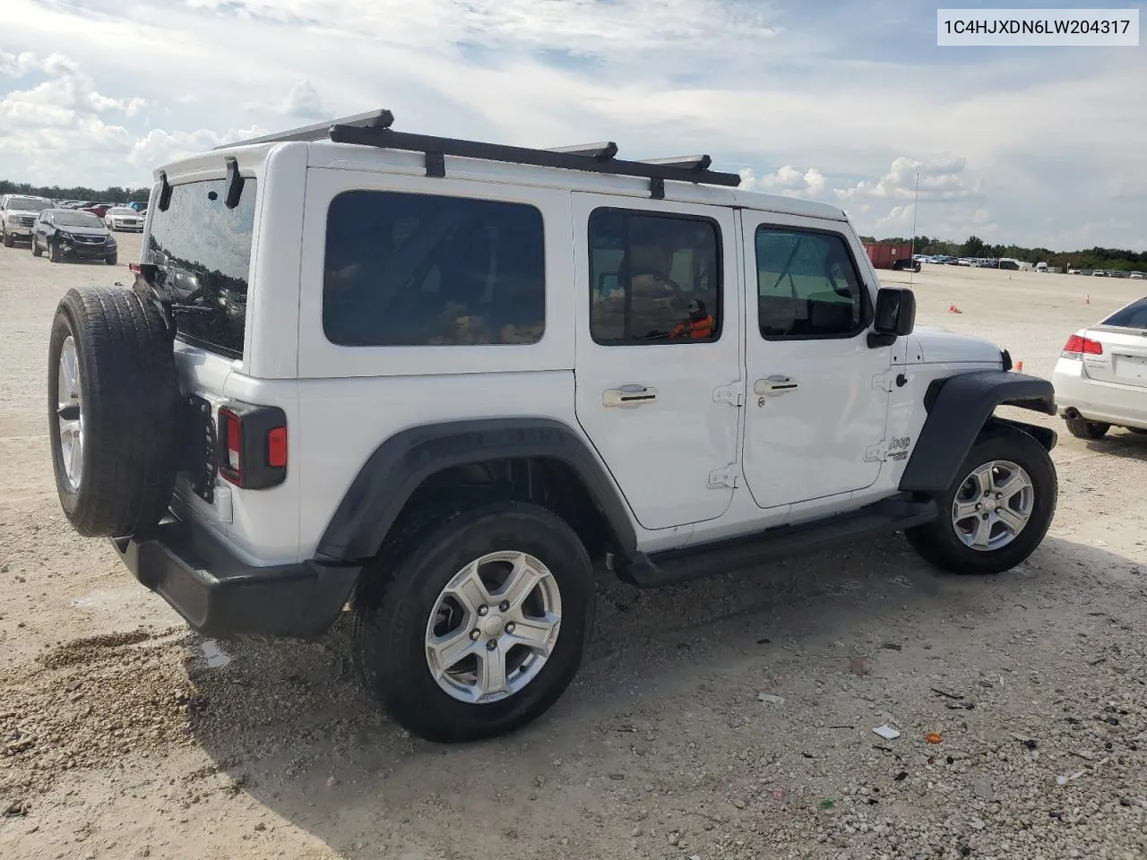 2020 Jeep Wrangler Unlimited Sport VIN: 1C4HJXDN6LW204317 Lot: 72394354