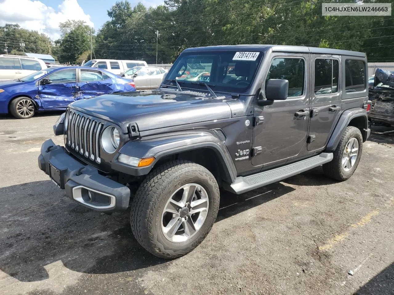 2020 Jeep Wrangler Unlimited Sahara VIN: 1C4HJXEN6LW246663 Lot: 72814114