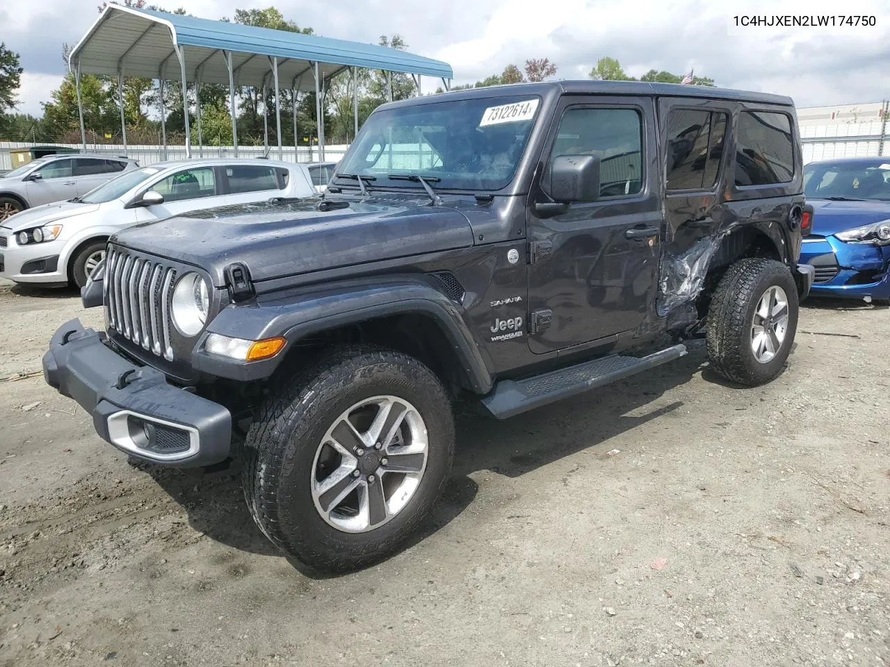 2020 Jeep Wrangler Unlimited Sahara VIN: 1C4HJXEN2LW174750 Lot: 73122614