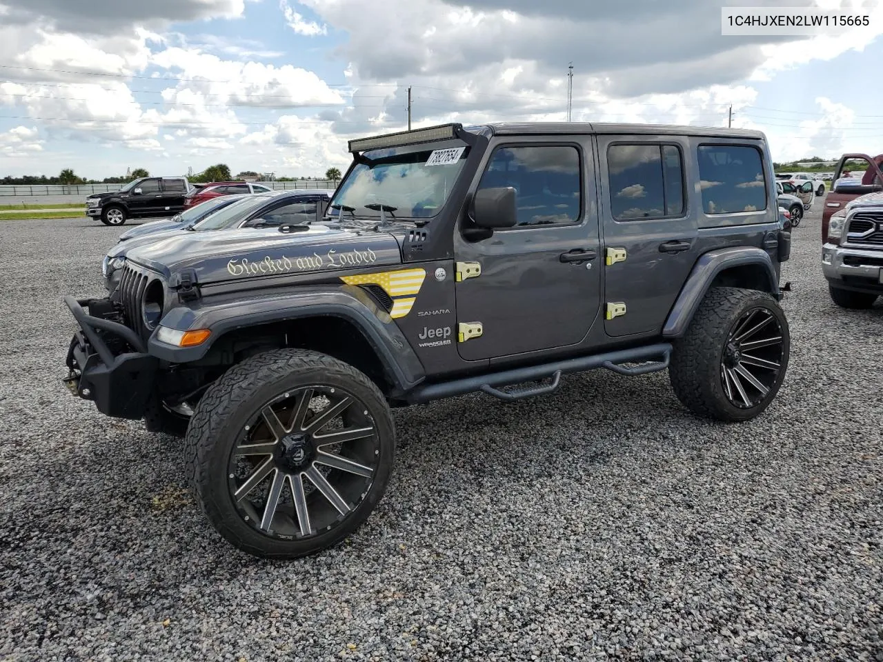 2020 Jeep Wrangler Unlimited Sahara VIN: 1C4HJXEN2LW115665 Lot: 73827654