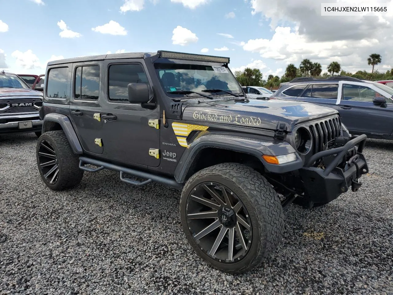 2020 Jeep Wrangler Unlimited Sahara VIN: 1C4HJXEN2LW115665 Lot: 73827654