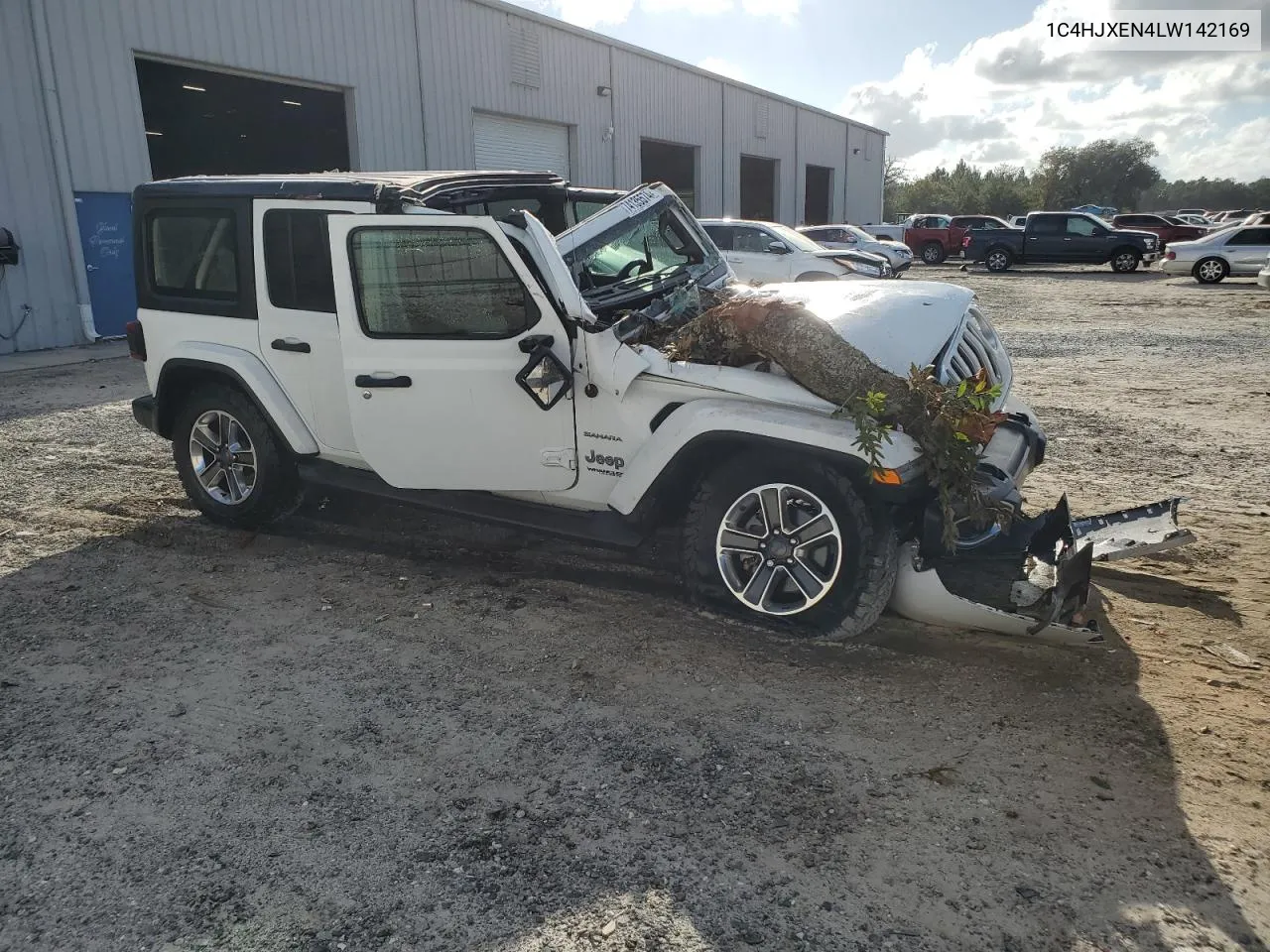 2020 Jeep Wrangler Unlimited Sahara VIN: 1C4HJXEN4LW142169 Lot: 74135574