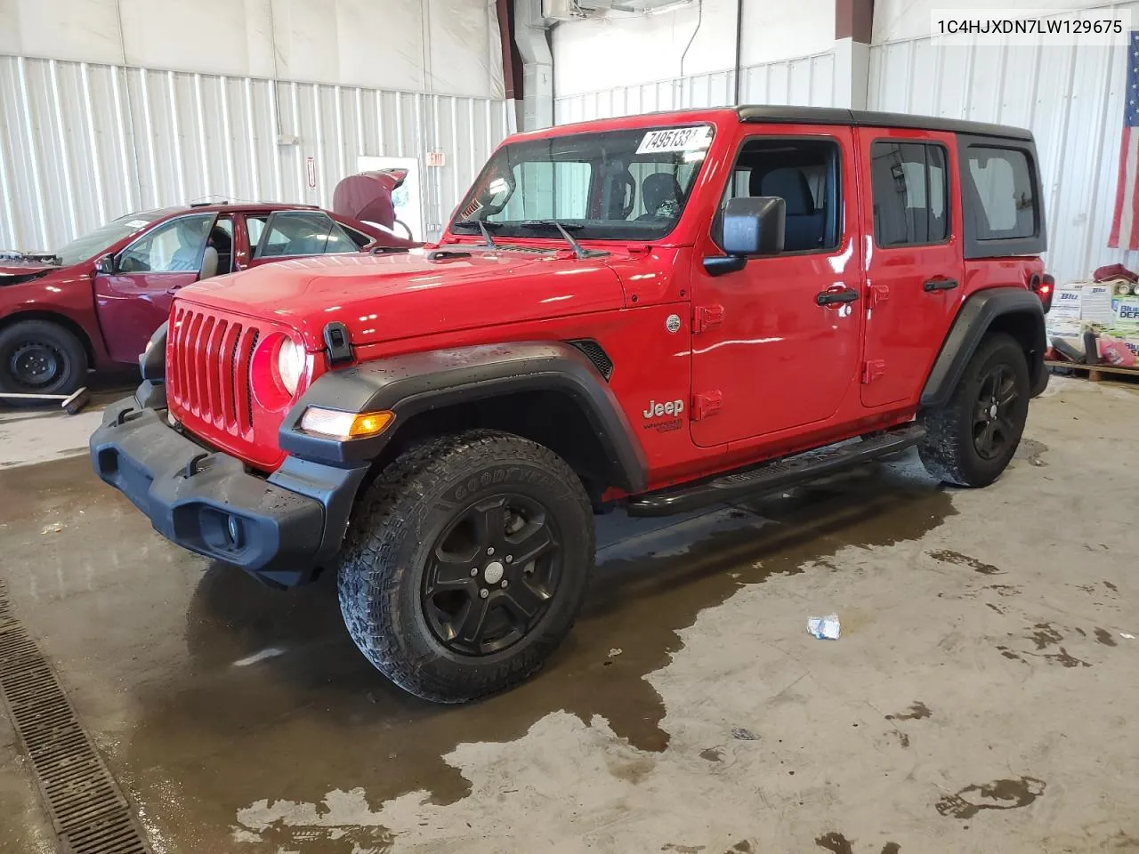 2020 Jeep Wrangler Unlimited Sport VIN: 1C4HJXDN7LW129675 Lot: 74951334