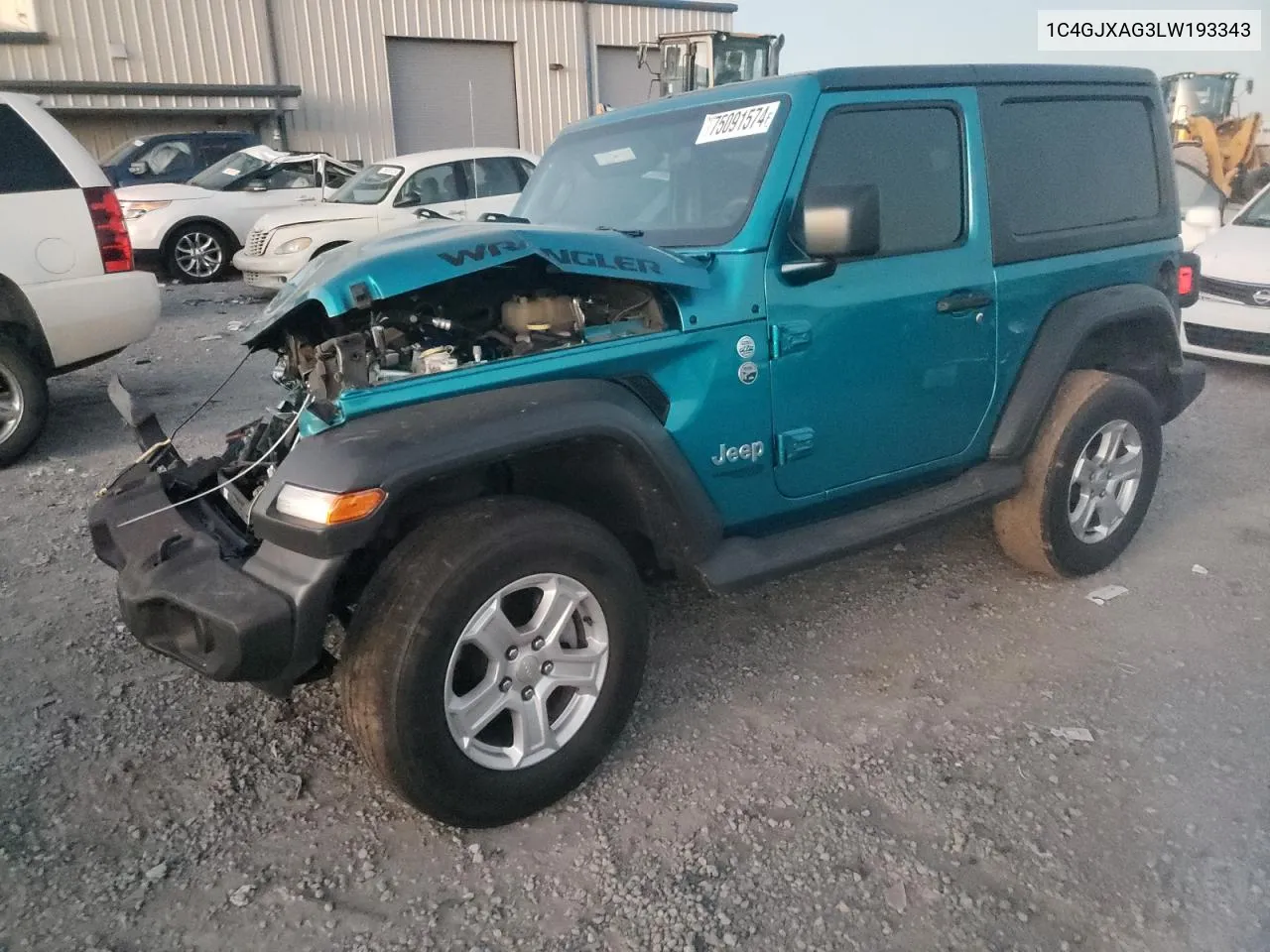 2020 Jeep Wrangler Sport VIN: 1C4GJXAG3LW193343 Lot: 75091574