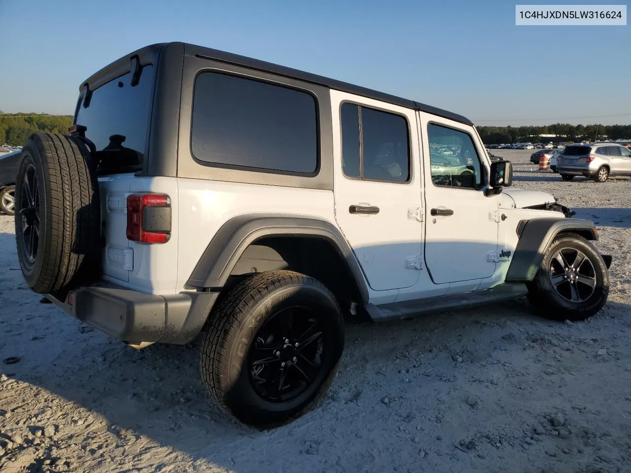 2020 Jeep Wrangler Unlimited Sport VIN: 1C4HJXDN5LW316624 Lot: 75892504