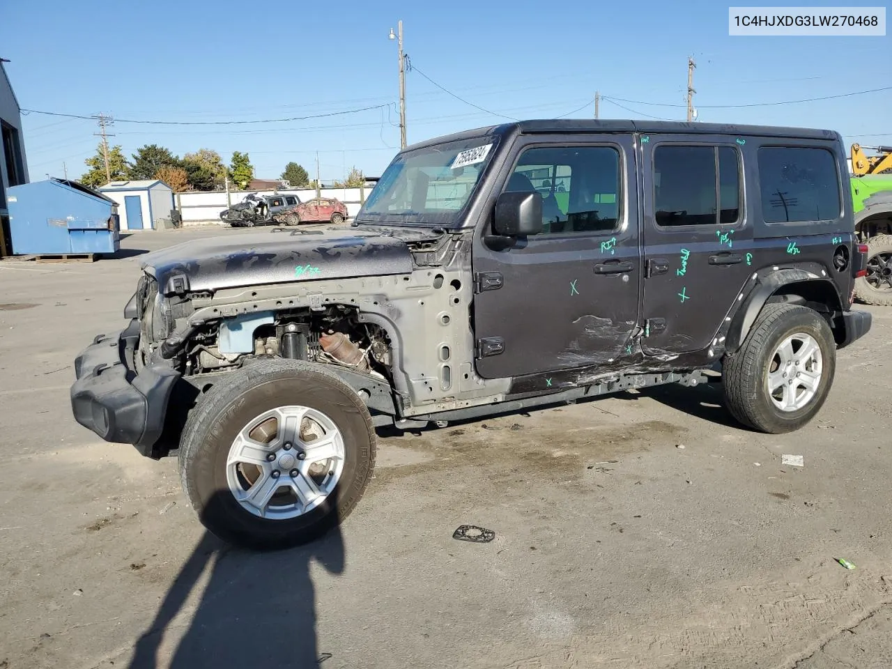 2020 Jeep Wrangler Unlimited Sport VIN: 1C4HJXDG3LW270468 Lot: 75953624