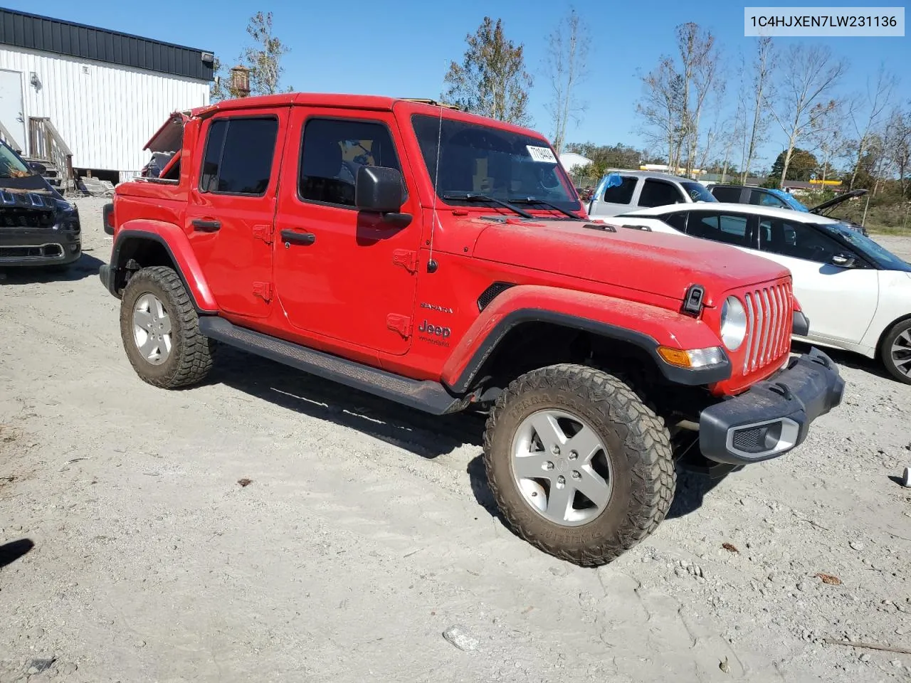 2020 Jeep Wrangler Unlimited Sahara VIN: 1C4HJXEN7LW231136 Lot: 77194434