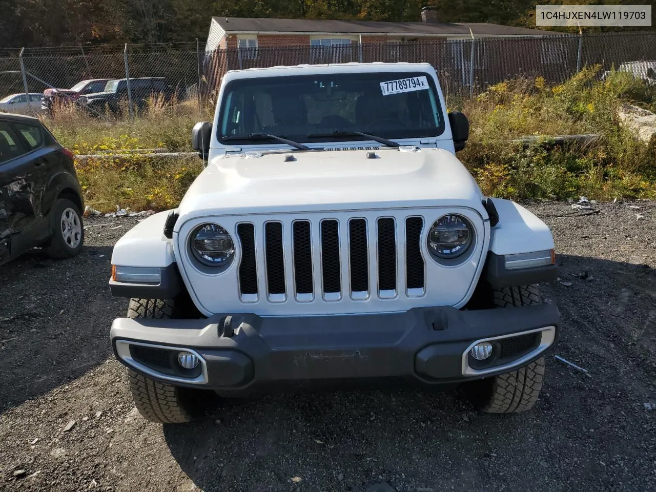 2020 Jeep Wrangler Unlimited Sahara VIN: 1C4HJXEN4LW119703 Lot: 77789794