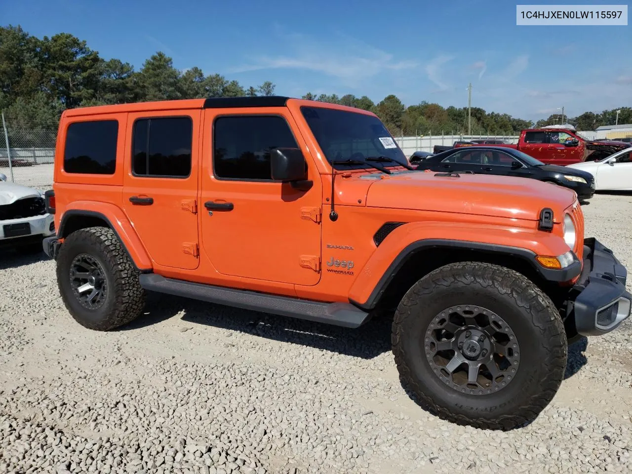 2020 Jeep Wrangler Unlimited Sahara VIN: 1C4HJXEN0LW115597 Lot: 78200314