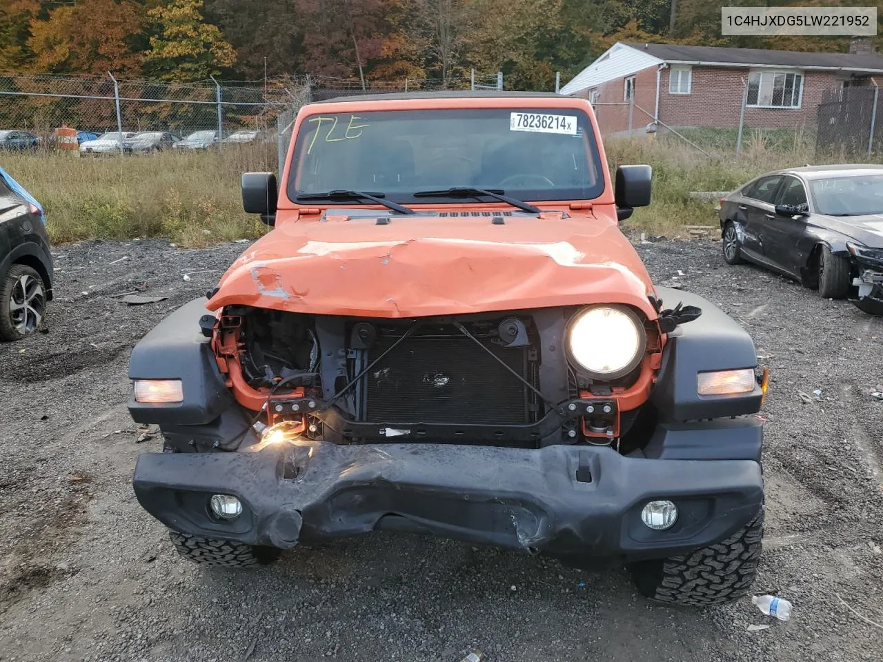 2020 Jeep Wrangler Unlimited Sport VIN: 1C4HJXDG5LW221952 Lot: 78236214