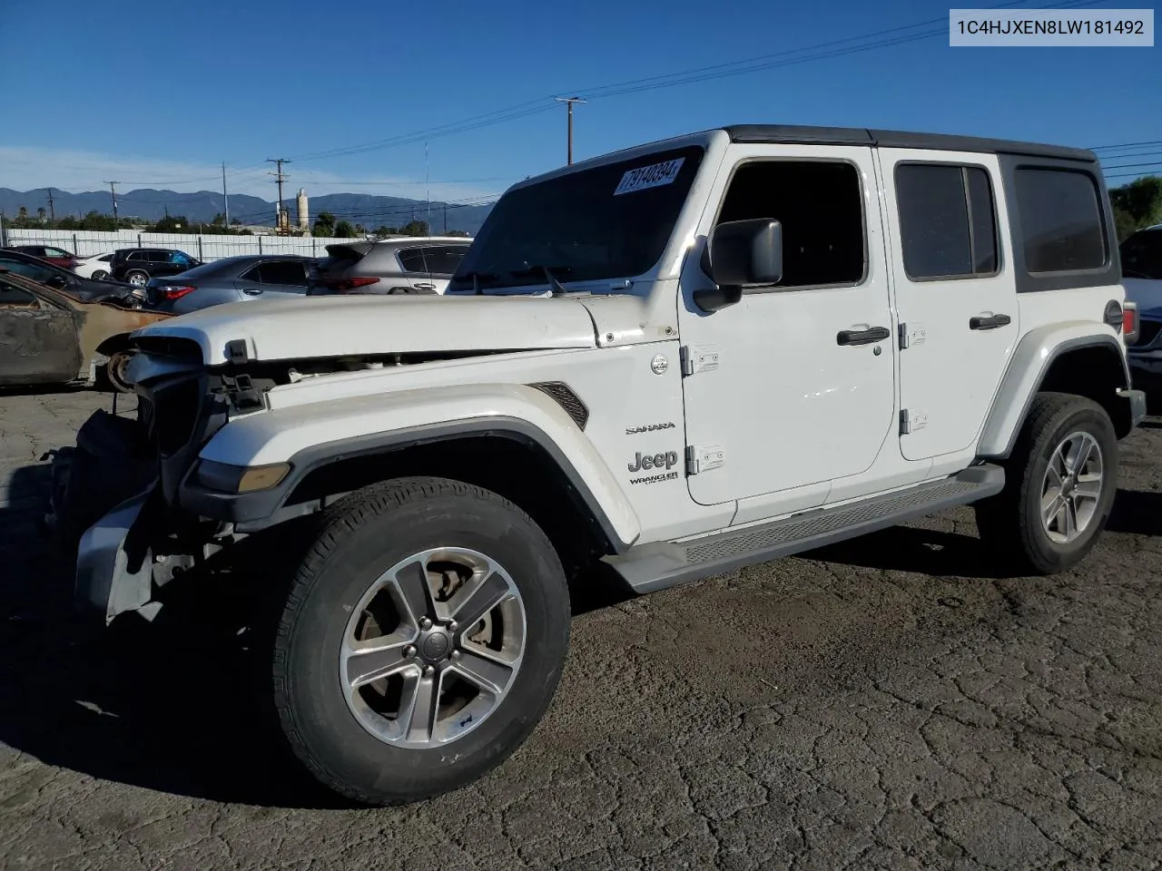 2020 Jeep Wrangler Unlimited Sahara VIN: 1C4HJXEN8LW181492 Lot: 79140394