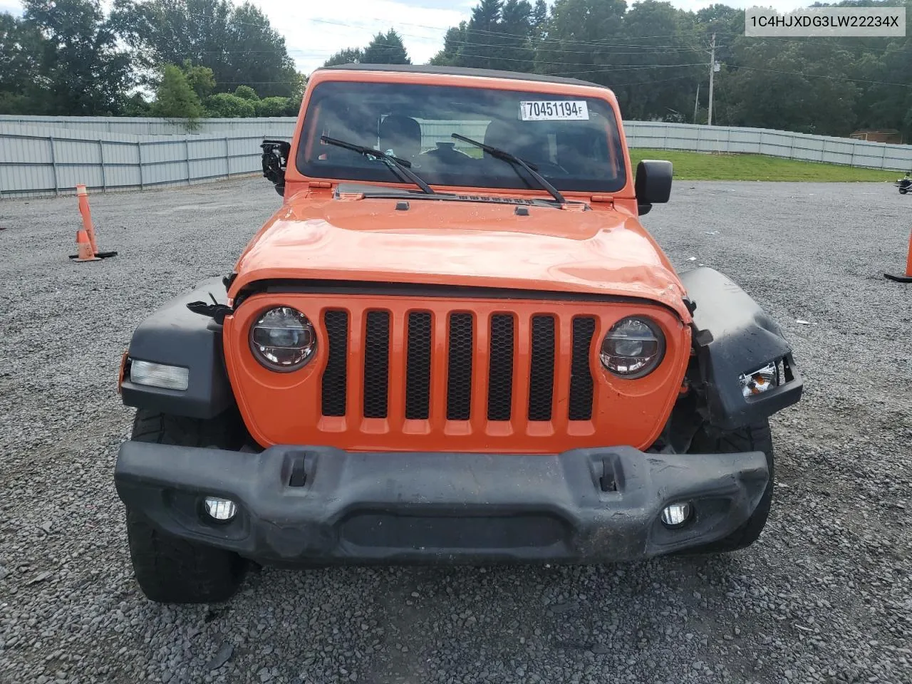 2020 Jeep Wrangler Unlimited Sport VIN: 1C4HJXDG3LW22234X Lot: 81049674