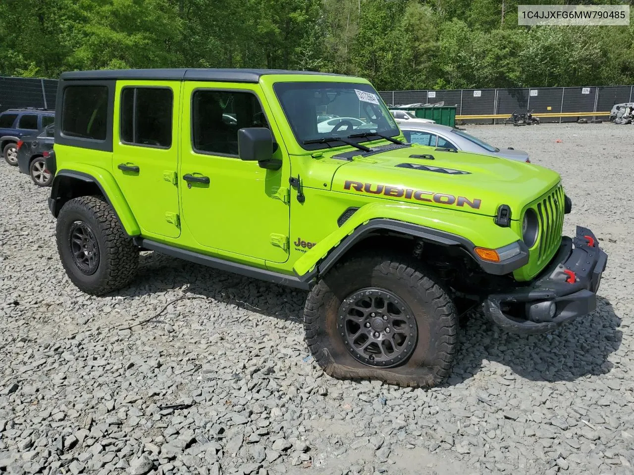 2021 Jeep Wrangler Unlimited Rubicon VIN: 1C4JJXFG6MW790485 Lot: 53172664