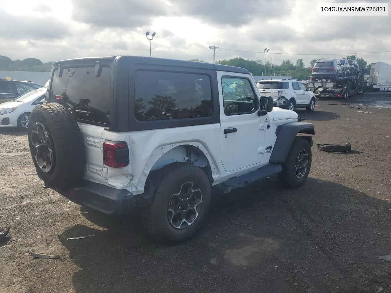 1C4GJXAN9MW726831 2021 Jeep Wrangler Sport