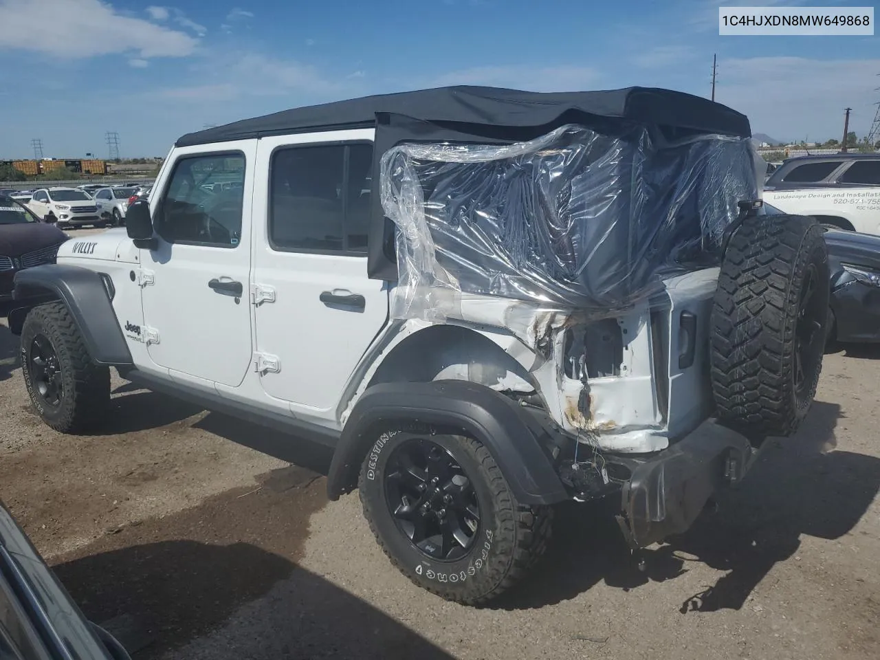 2021 Jeep Wrangler Unlimited Sport VIN: 1C4HJXDN8MW649868 Lot: 60764414