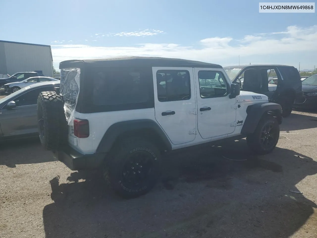 1C4HJXDN8MW649868 2021 Jeep Wrangler Unlimited Sport