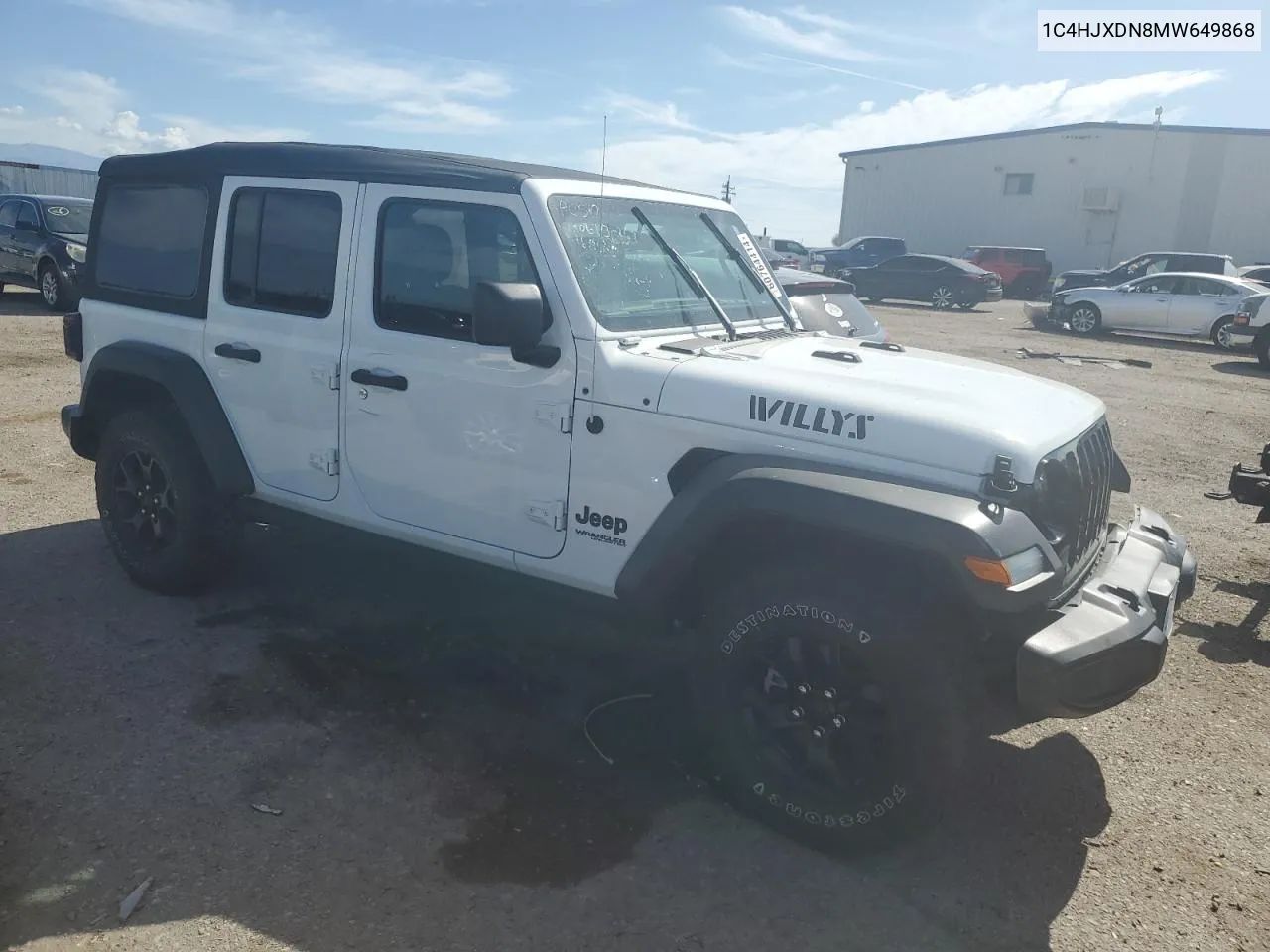 1C4HJXDN8MW649868 2021 Jeep Wrangler Unlimited Sport