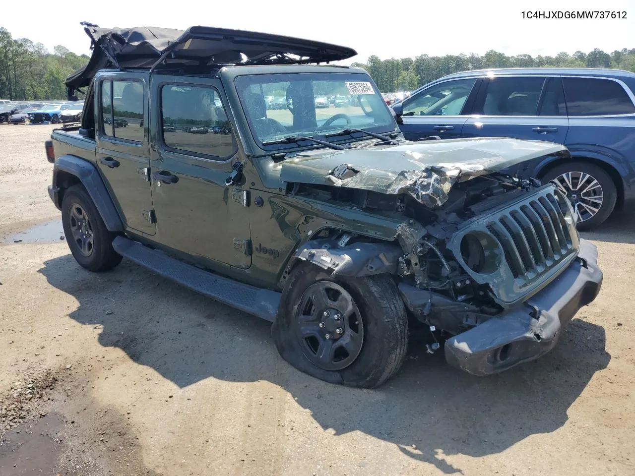 2021 Jeep Wrangler Unlimited Sport VIN: 1C4HJXDG6MW737612 Lot: 60875264