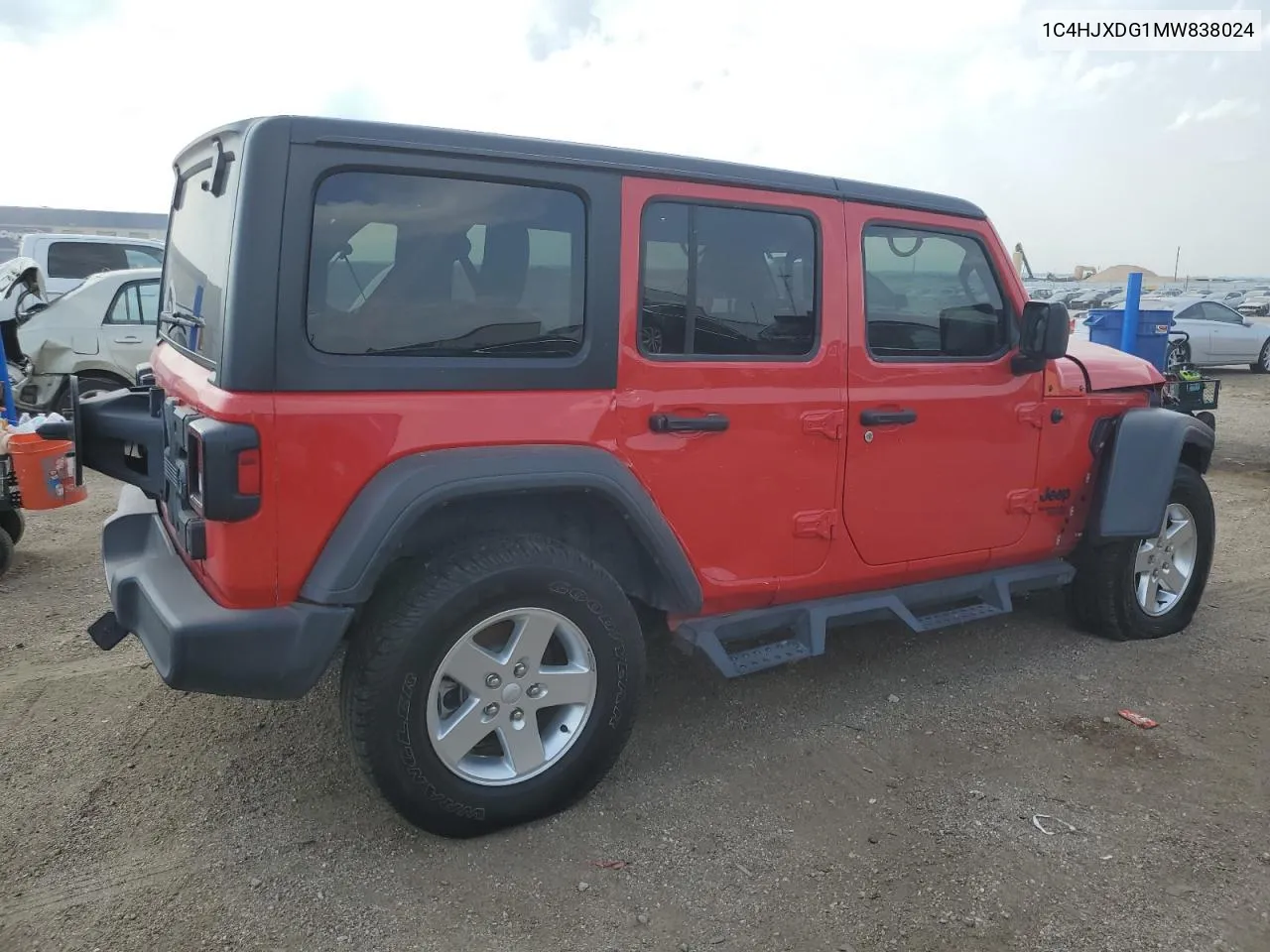 2021 Jeep Wrangler Unlimited Sport VIN: 1C4HJXDG1MW838024 Lot: 61917644