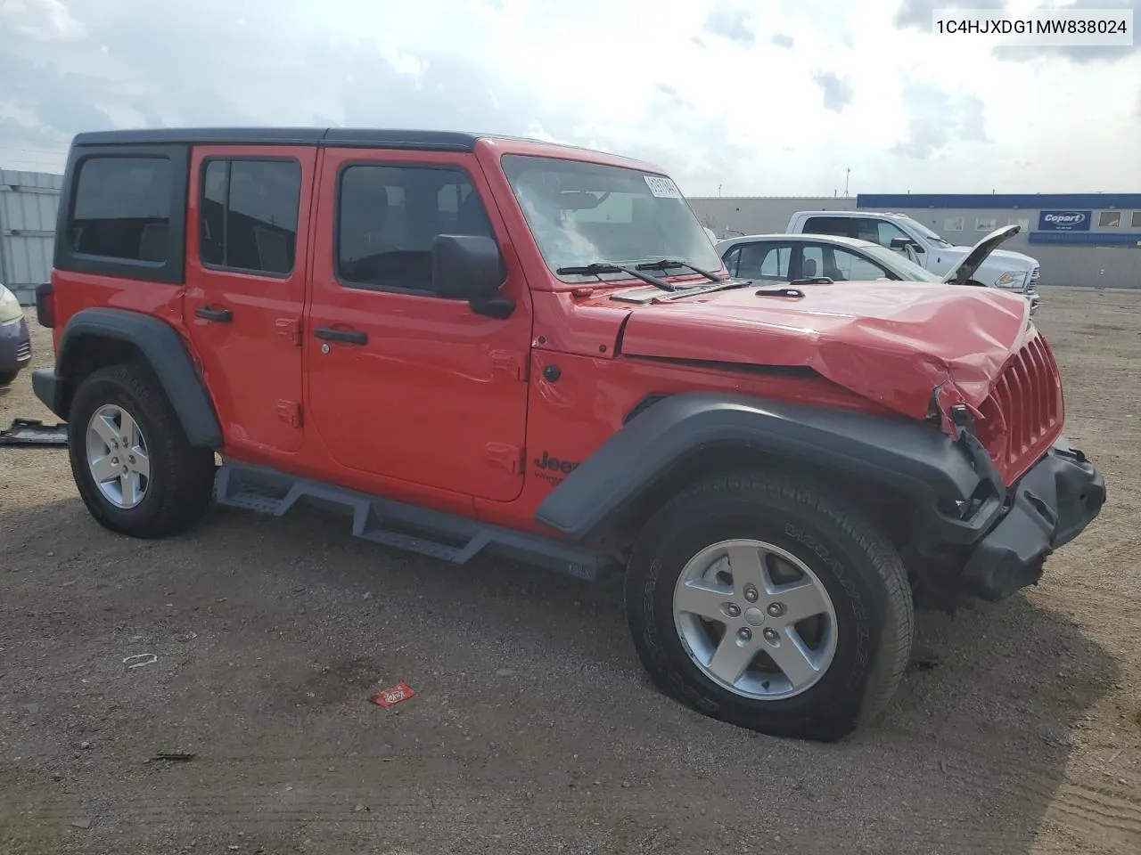 2021 Jeep Wrangler Unlimited Sport VIN: 1C4HJXDG1MW838024 Lot: 61917644