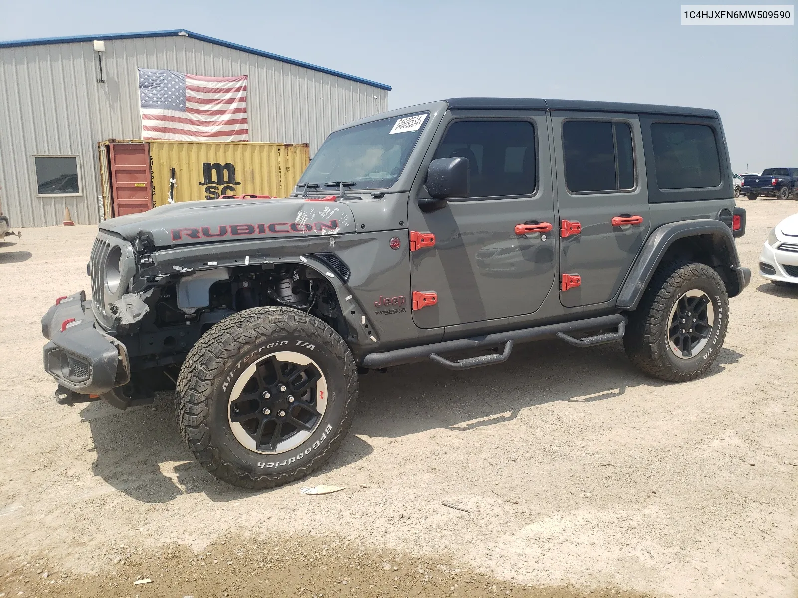 2021 Jeep Wrangler Unlimited Rubicon VIN: 1C4HJXFN6MW509590 Lot: 64609534