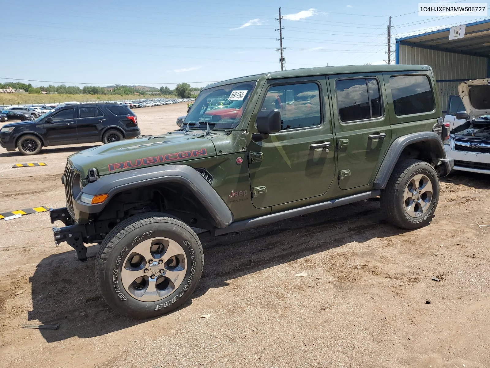 2021 Jeep Wrangler Unlimited Rubicon VIN: 1C4HJXFN3MW506727 Lot: 65911764