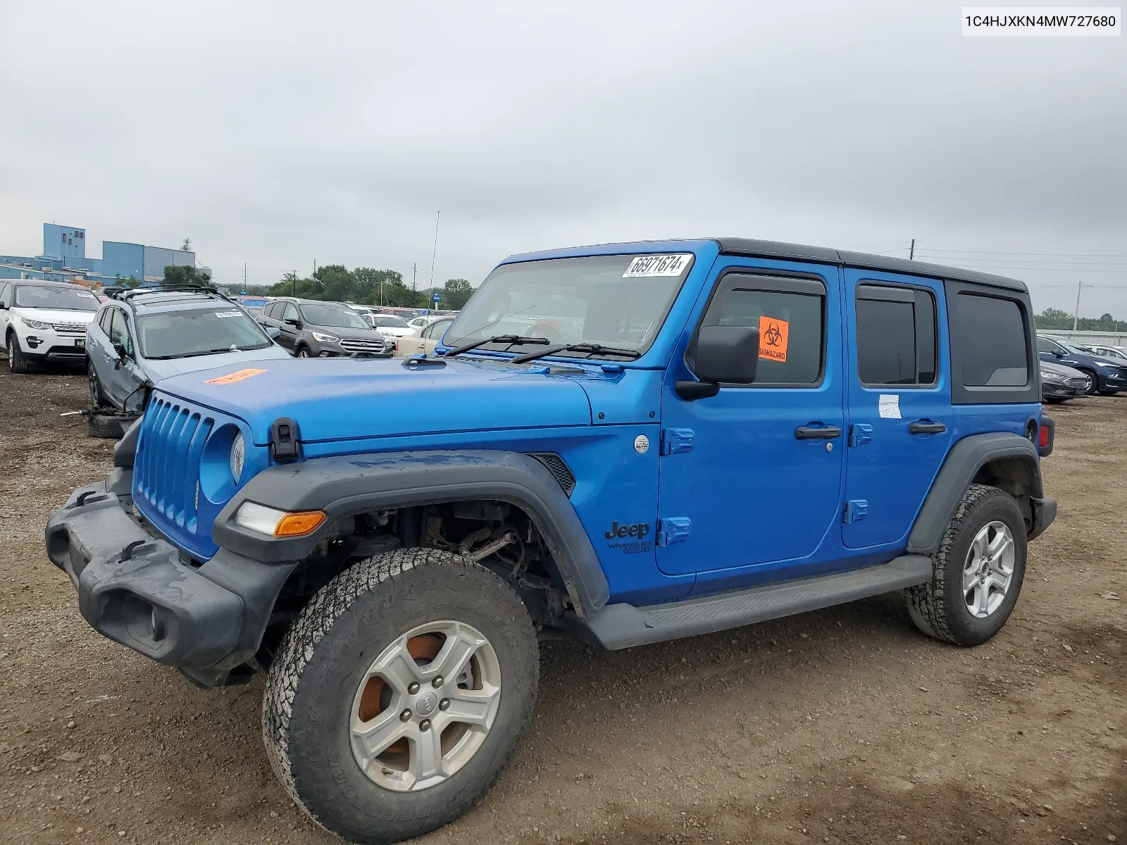 2021 Jeep Wrangler Unlimited Sport VIN: 1C4HJXKN4MW727680 Lot: 66971674