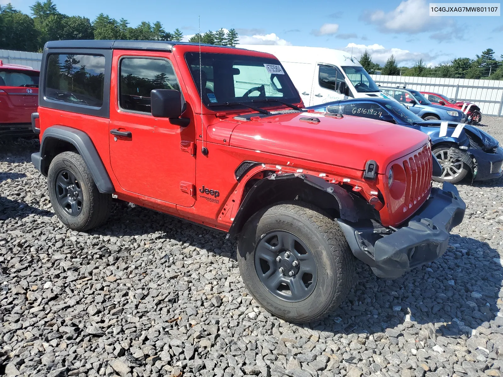 1C4GJXAG7MW801107 2021 Jeep Wrangler Sport