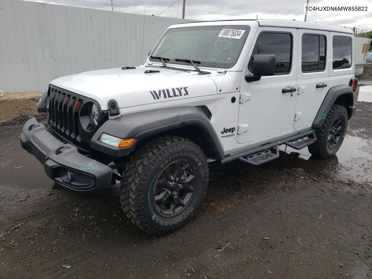 2021 Jeep Wrangler Unlimited Sport VIN: 1C4HJXDN6MW855822 Lot: 68075034