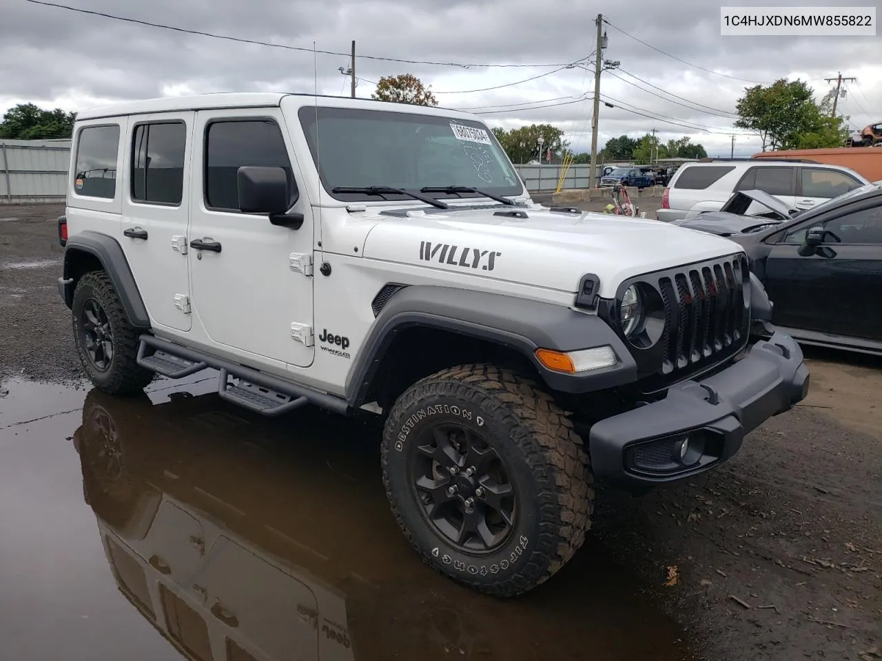 1C4HJXDN6MW855822 2021 Jeep Wrangler Unlimited Sport