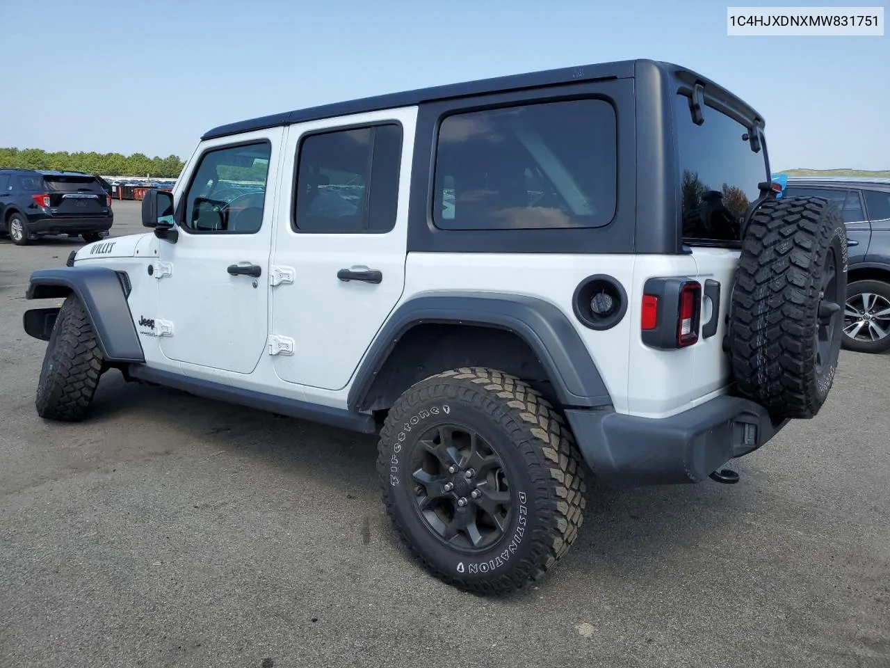 1C4HJXDNXMW831751 2021 Jeep Wrangler Unlimited Sport