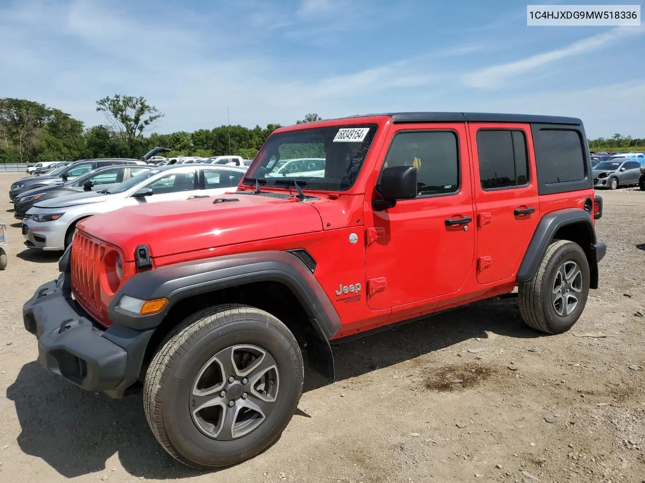 2021 Jeep Wrangler Unlimited Sport VIN: 1C4HJXDG9MW518336 Lot: 68349154