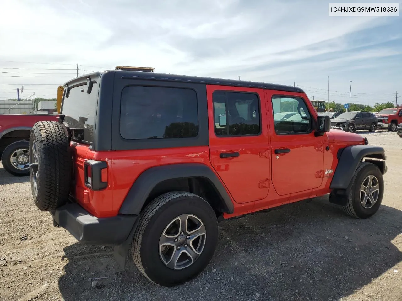 2021 Jeep Wrangler Unlimited Sport VIN: 1C4HJXDG9MW518336 Lot: 68349154