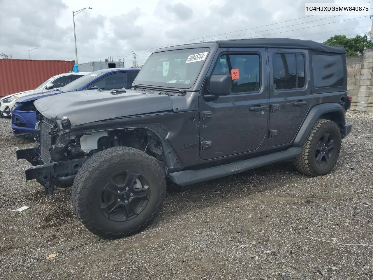 2021 Jeep Wrangler Unlimited Sport VIN: 1C4HJXDG5MW840875 Lot: 68845764