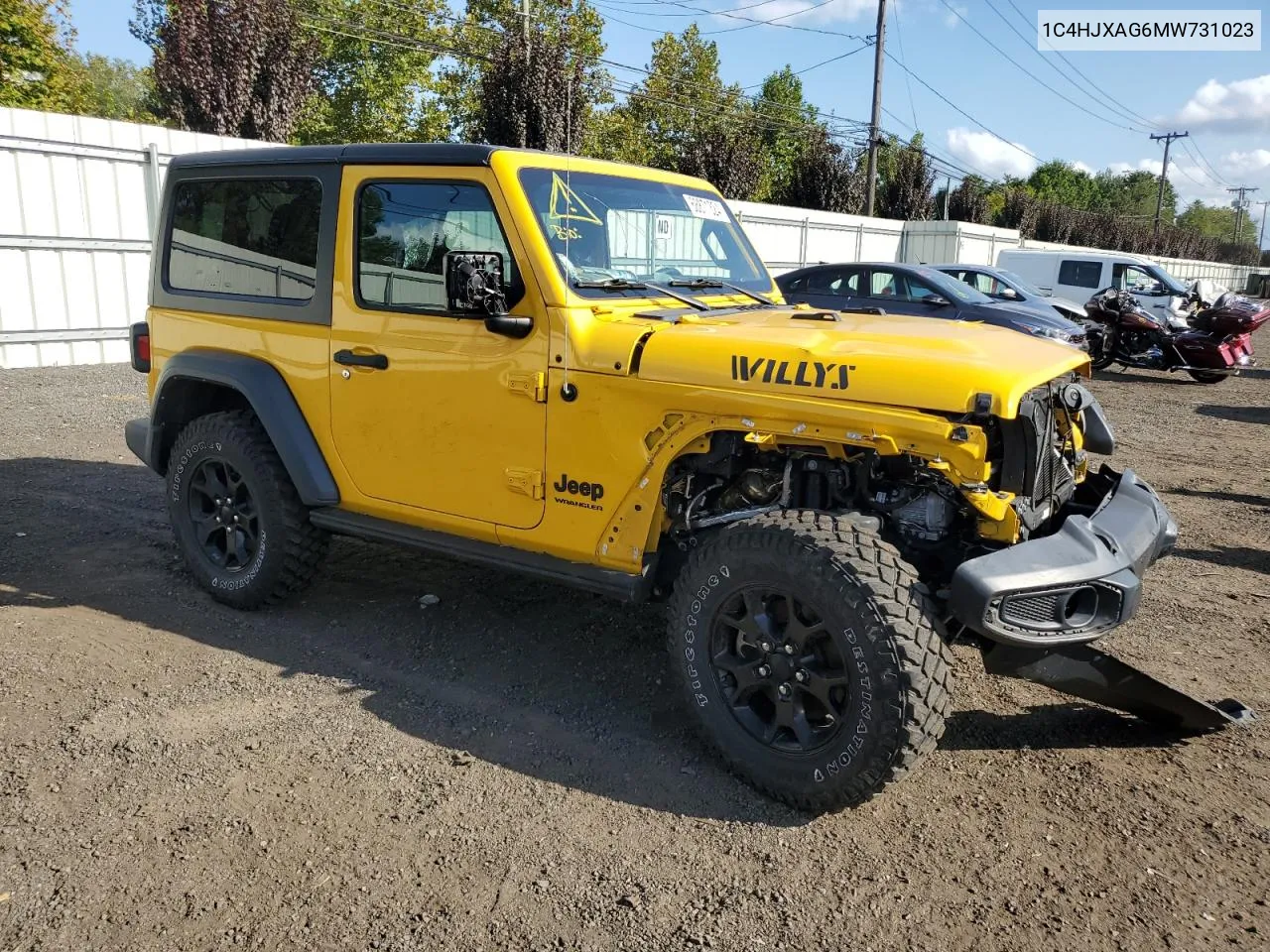 1C4HJXAG6MW731023 2021 Jeep Wrangler Sport