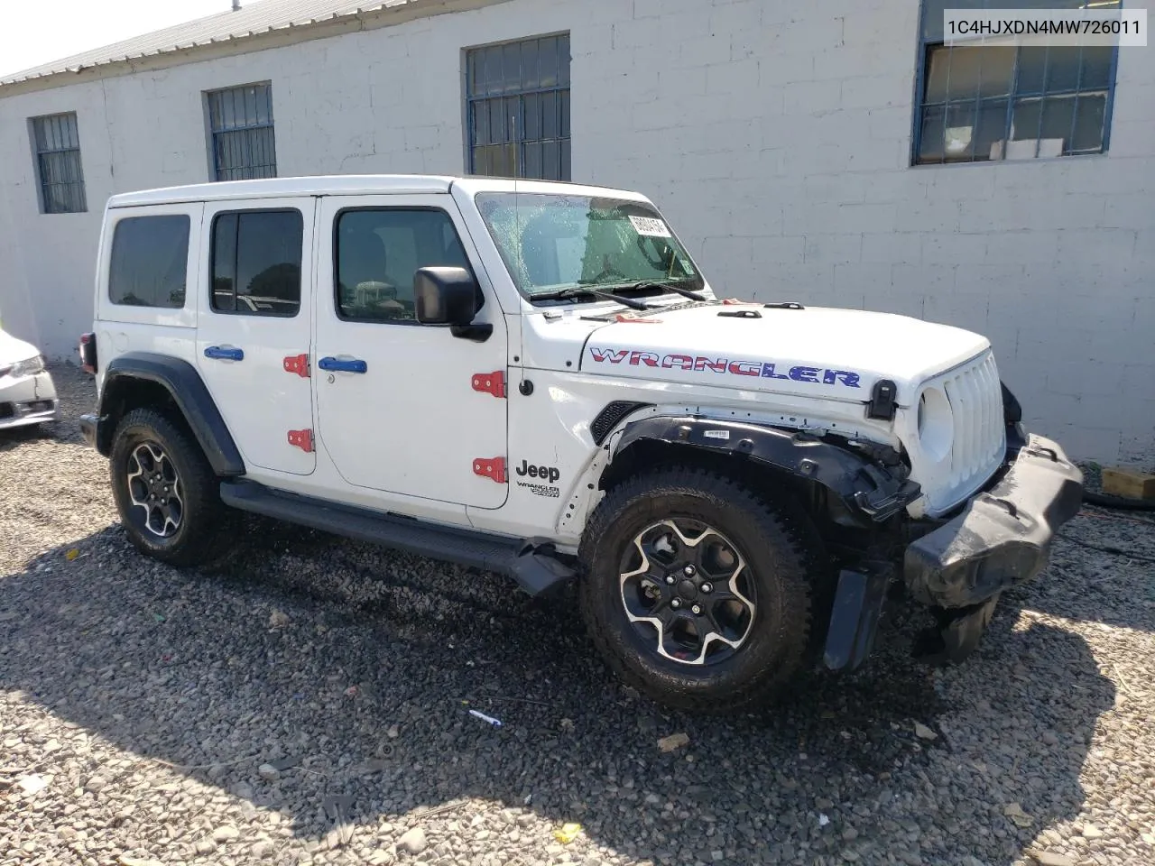 2021 Jeep Wrangler Unlimited Sport VIN: 1C4HJXDN4MW726011 Lot: 68904154