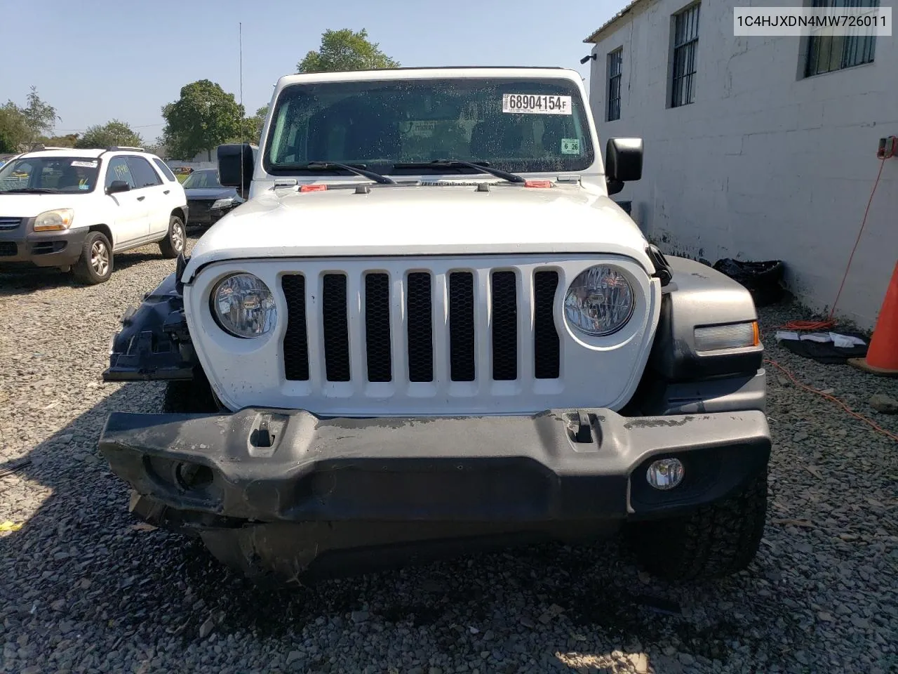 2021 Jeep Wrangler Unlimited Sport VIN: 1C4HJXDN4MW726011 Lot: 68904154