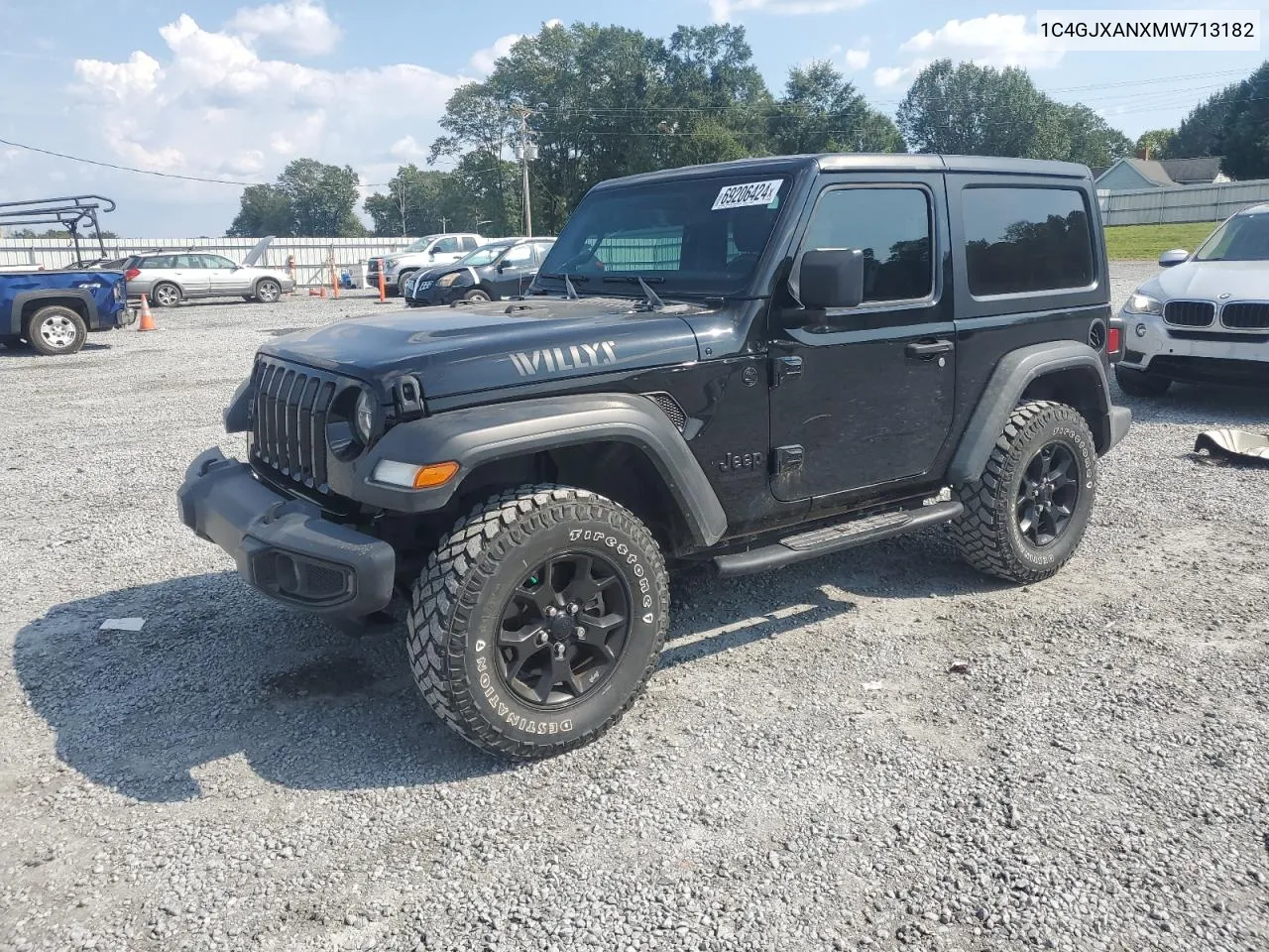 1C4GJXANXMW713182 2021 Jeep Wrangler Sport