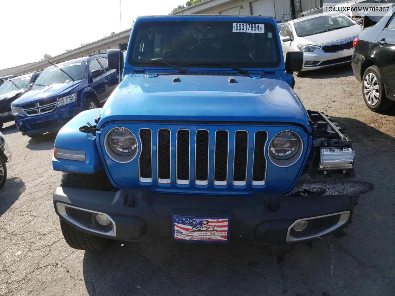 2021 Jeep Wrangler Unlimited Sahara 4Xe VIN: 1C4JJXP60MW708367 Lot: 69317894