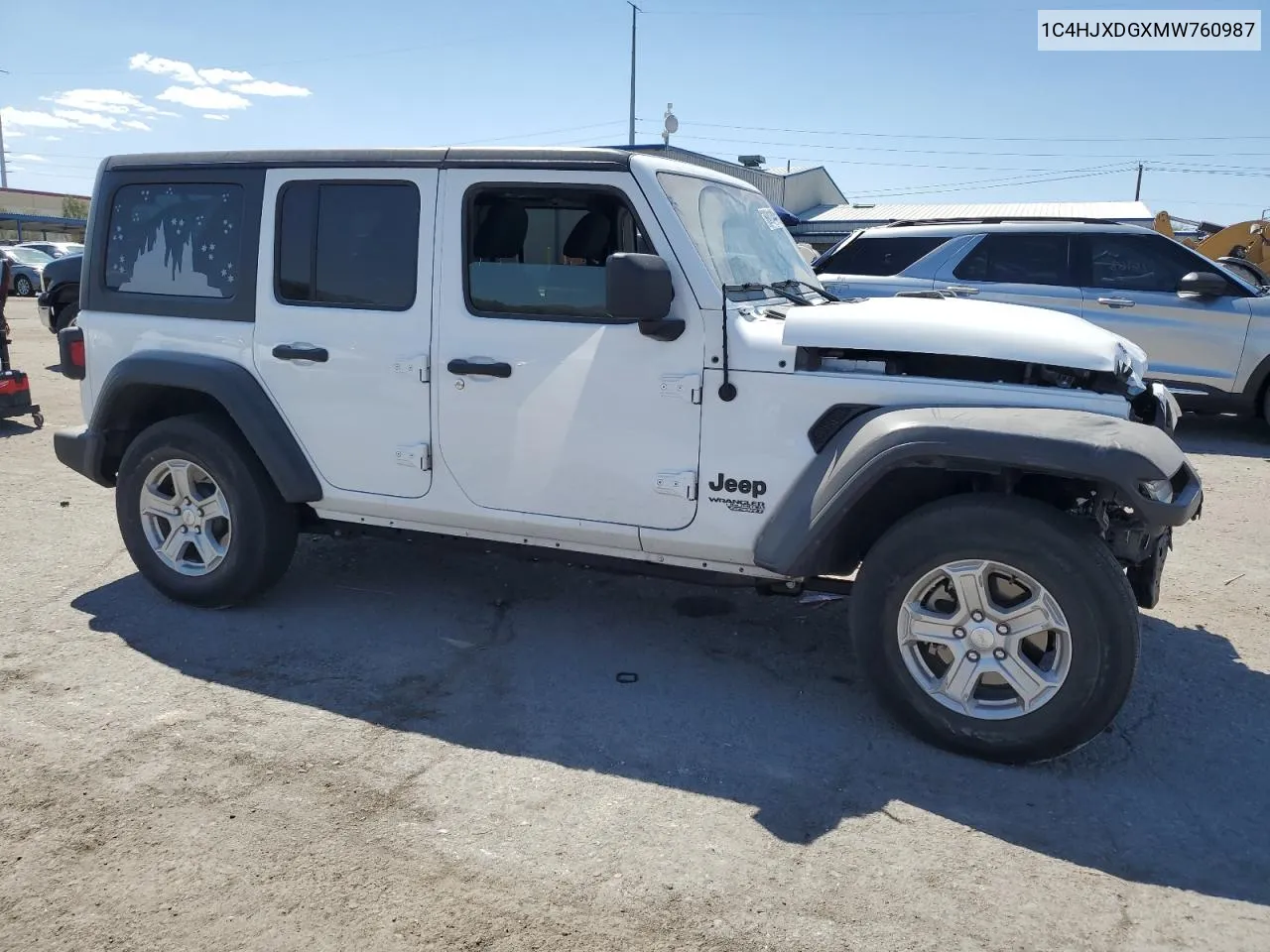 2021 Jeep Wrangler Unlimited Sport VIN: 1C4HJXDGXMW760987 Lot: 69411444