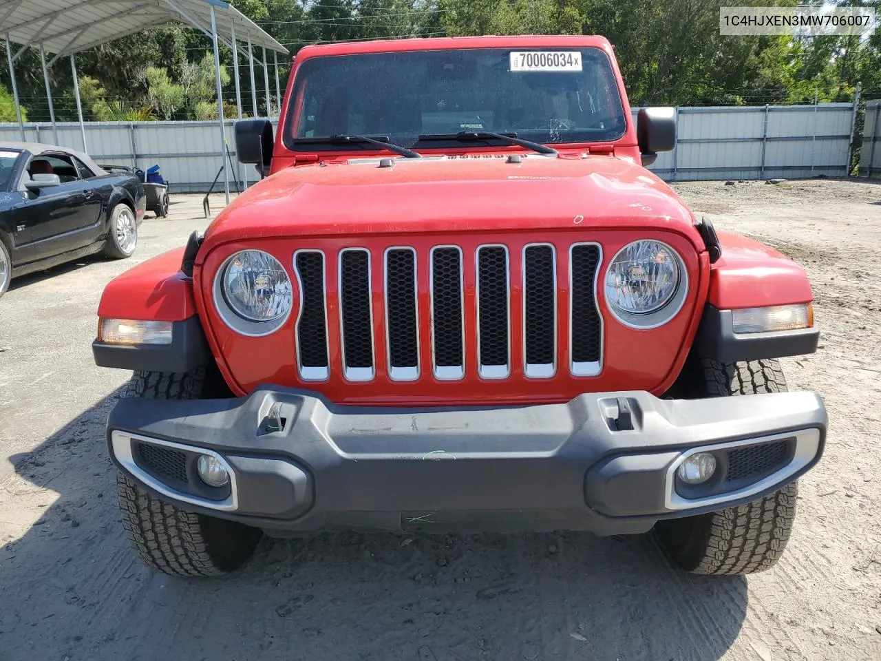 2021 Jeep Wrangler Unlimited Sahara VIN: 1C4HJXEN3MW706007 Lot: 70006034