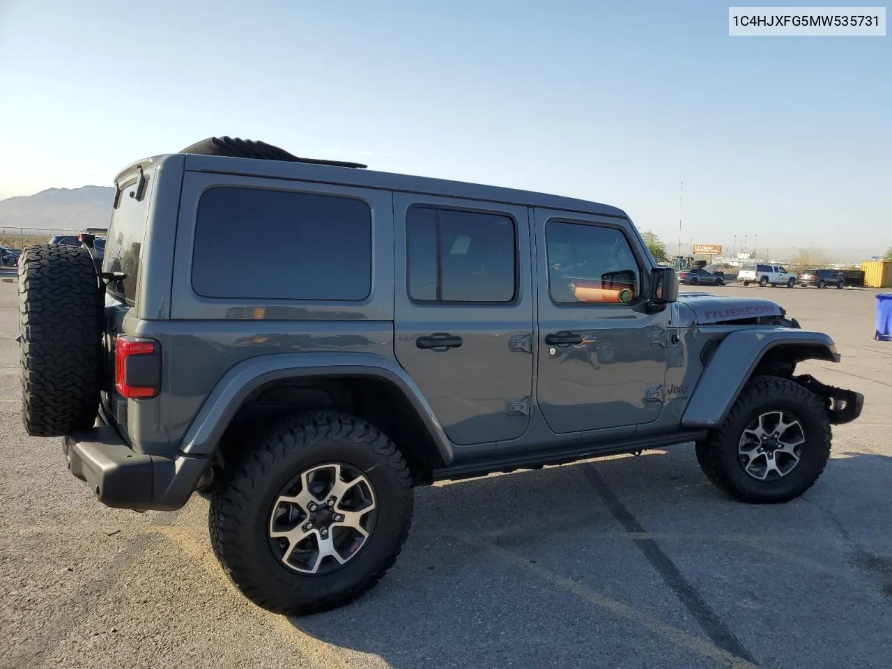 2021 Jeep Wrangler Unlimited Rubicon VIN: 1C4HJXFG5MW535731 Lot: 70347854