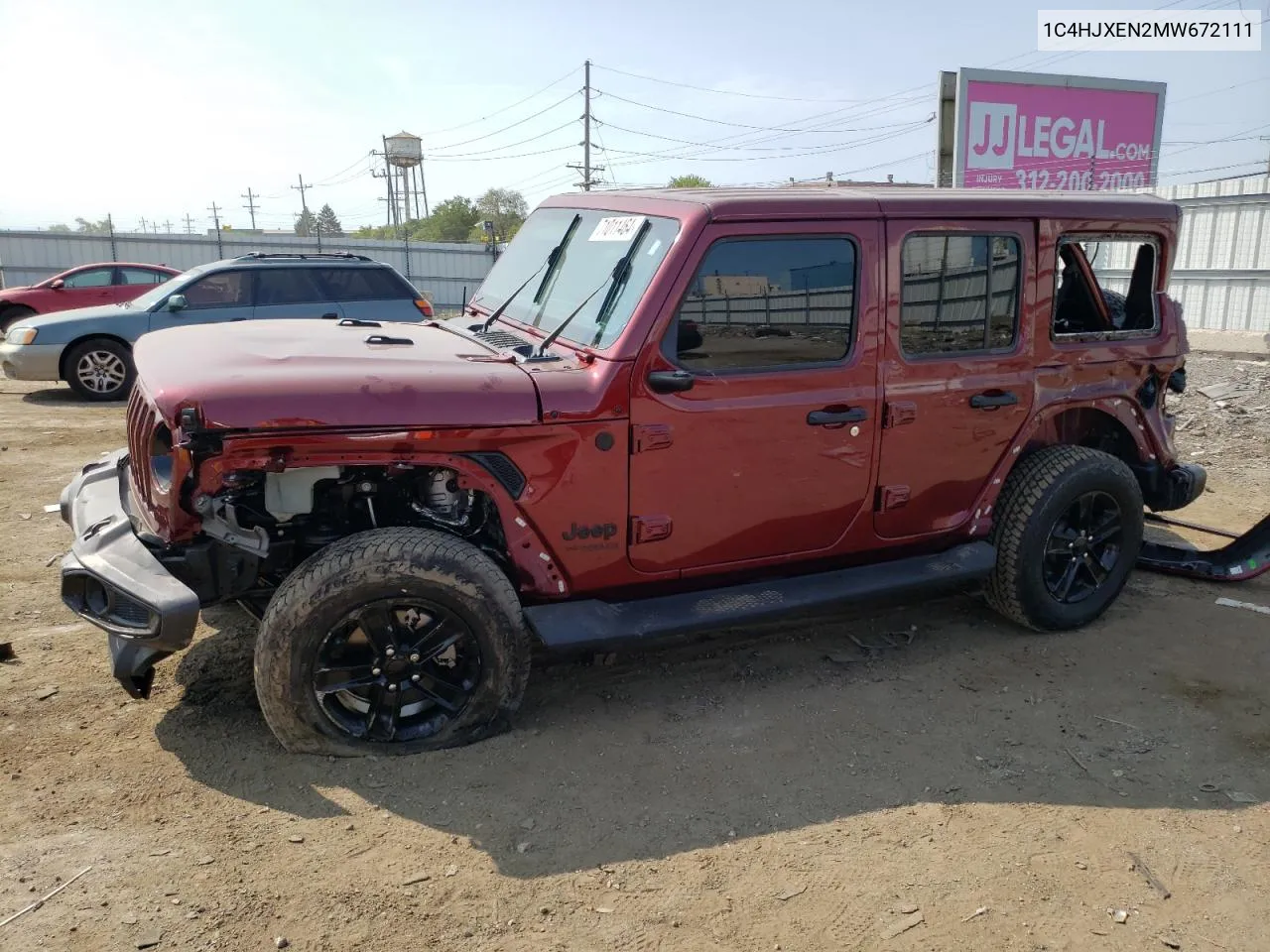 2021 Jeep Wrangler Unlimited Sahara VIN: 1C4HJXEN2MW672111 Lot: 71011464