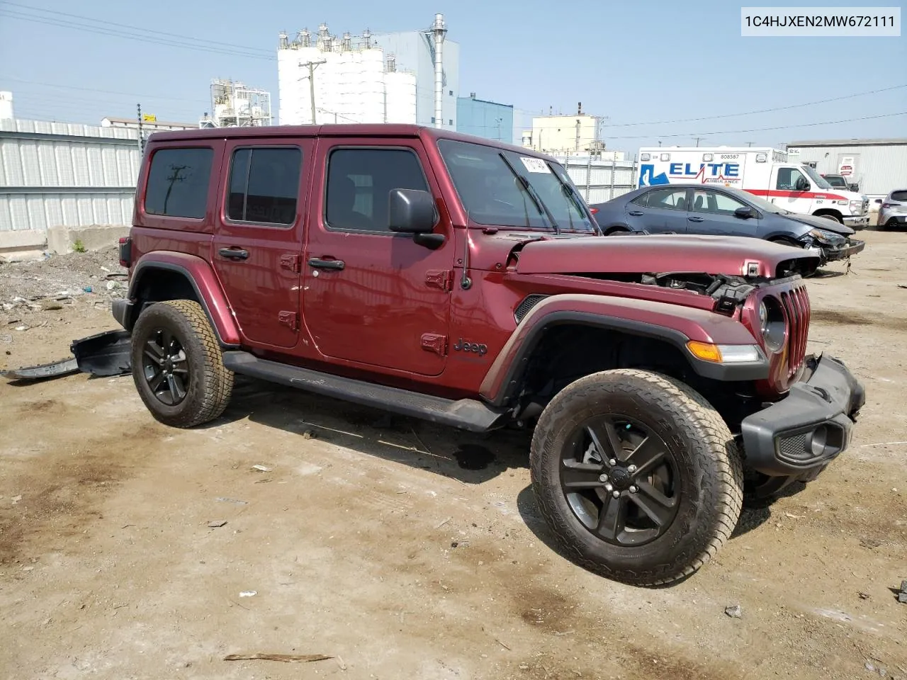 2021 Jeep Wrangler Unlimited Sahara VIN: 1C4HJXEN2MW672111 Lot: 71011464