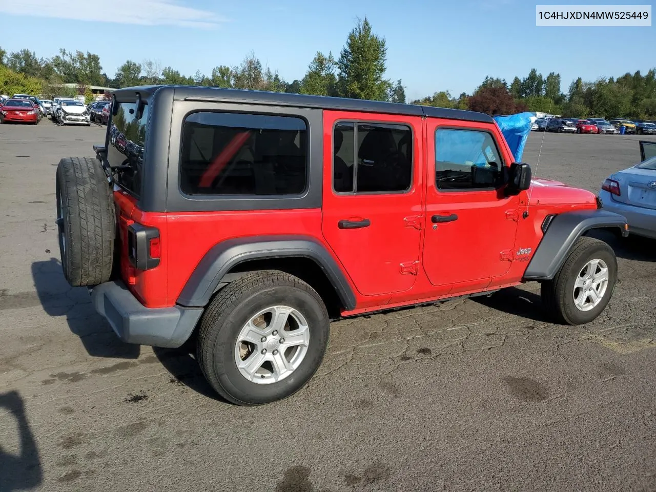 1C4HJXDN4MW525449 2021 Jeep Wrangler Unlimited Sport