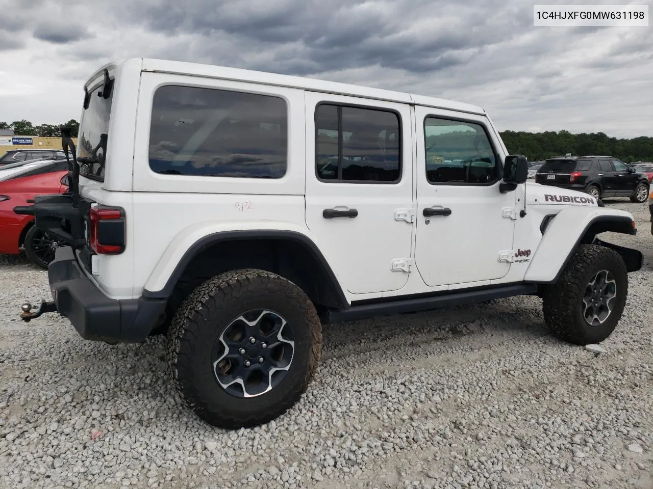 2021 Jeep Wrangler Unlimited Rubicon VIN: 1C4HJXFG0MW631198 Lot: 71153064