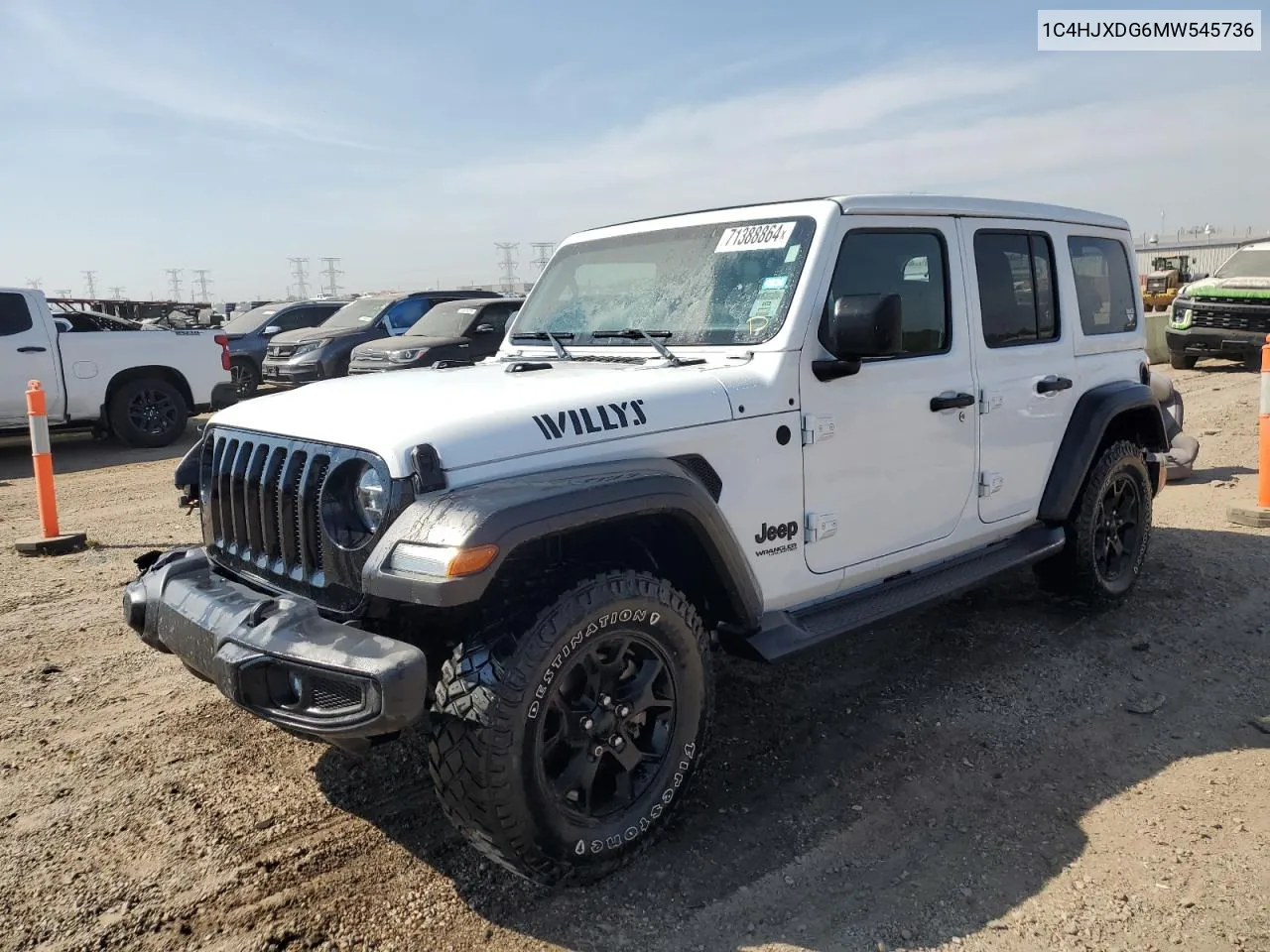 2021 Jeep Wrangler Unlimited Sport VIN: 1C4HJXDG6MW545736 Lot: 71388864