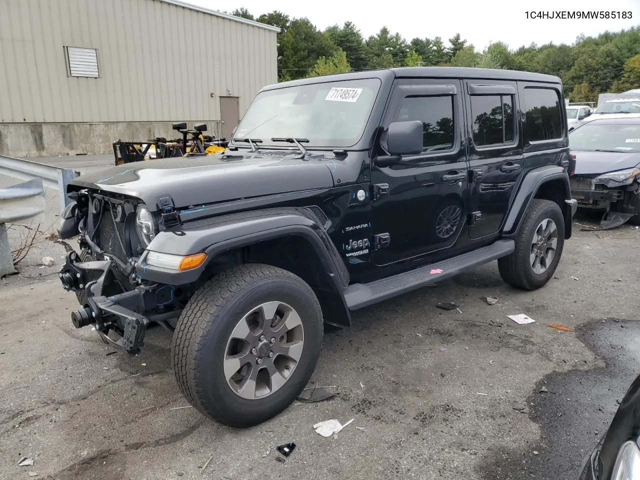 2021 Jeep Wrangler Unlimited Sahara VIN: 1C4HJXEM9MW585183 Lot: 71749574