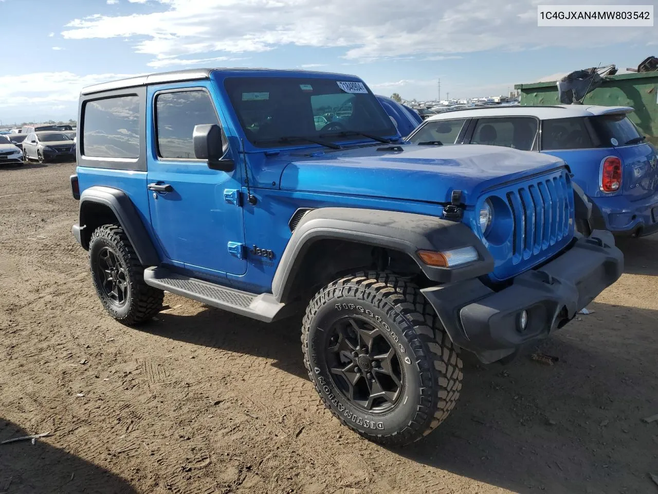 2021 Jeep Wrangler Sport VIN: 1C4GJXAN4MW803542 Lot: 71848904